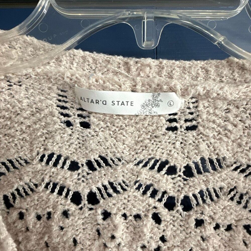 Altar’d State Cream Knit Cardigan Size L - Picture 2 of 6